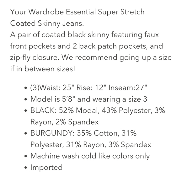 Vibrant Miu Wardrobe Essential Coated Black Skinny Jeans - Picture 12 of 12